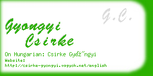 gyongyi csirke business card